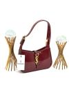 YVES SAINT LAURENT LE 5 Â 7 SHOULDER BAGS BORDO