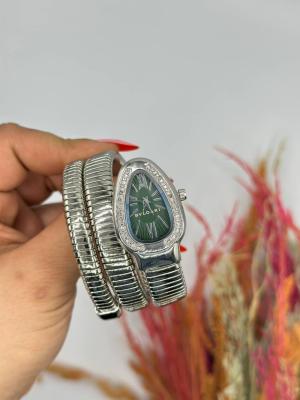 Bvlgari Gümüş Yeşil Kadran Yılan Saat  S619 Diğer