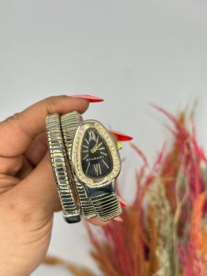 Bvlgari Gold -Gümüş Siyah Kadran Yılan Saat  S620 Diğer