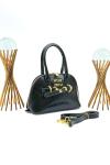 Miu Miu AVENTURE NAPPA TOP HANDLE BAG BLACK PARLAK KADIN ÇANTA Siyah