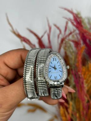 Bvlgari gümüş Mavi Kadran Yılan Saat  S607 Diğer