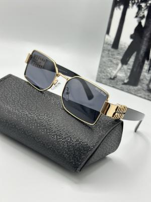 Miu Miu Yeni Sezon Gold Unisex Güneş Gözlüğü  G1997-VLL Siyah