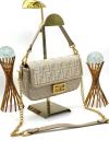 	Fendi Baguette Handbag Bej Kadın Çanta VLT312 Bej