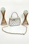 Chanel Vanity Case With Miror Metalik Gümüş Kadın Çanta VLT326 Diğer
