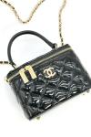 Chanel Vanity Case With Miror Metalik Gold Kadın Çanta VLT327 Gold