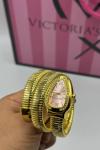 Bvlgari Gold Pembe Kadra Yılan Kadın Saat S804 Gold