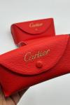 Cartier Kırmızı Deri Gözlük Kılıf GK131 Diğer