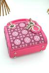 Christian Dior Lady Mini Satin Pembe Kadın Çanta VLT394 Pembe