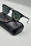 Rayban Clubmaster Siyah  İthal Unisex Güneş Gözlüğü G3883-VLL Siyah