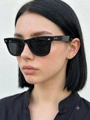 Rayban Wayfarer 2140  Eğimli Model  Siyah İthal Unisex Gözlük G4050-VLL Siyah