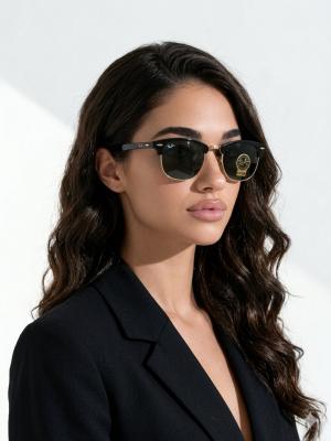 Rayban Clubmaster Siyah-Gold İthal Unisex Gözlük G4237-VLL Siyah