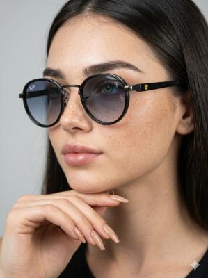 Rayban Ferrari Yuvarlak Mavi Saplı İthal Unisex Gözlük G4310-VLL Siyah