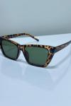 Celine Leopar Çerçeve Yeşil Cam İthal Kadın Güneş Gözlüğü G4353-VLL Leopar