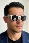 Ray-Ban Scuderia Ferrari  Beyaz Mavi Saplı İthal Unisex Gözlük G4411-VLL Beyaz