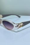 Gucci Oval Frame Crystal Nude İthal Kadın Gözlük G4450-VLL Diğer