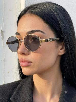 Gucci Small Round Gold İthal Kadın Gözlük G4466-VLL Siyah
