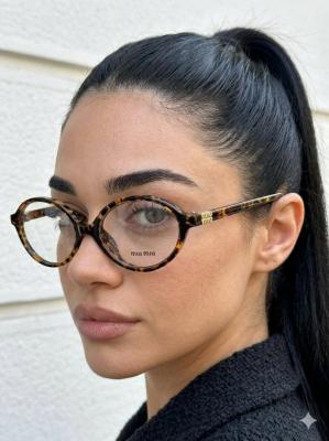 Miu Miu Leopar Şeffaf Cam ithal Kadın Gözlük G4515ILY Leopar