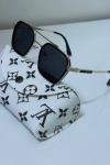 Louis Vuitton Gold Çerçeve Siyah Cam İthal Unisex Gözlük G4534-VLL Gold