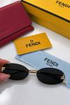 Fendi First Crystal Siyah Oval Cam Kadın Güneş Gözlüğü  Siyah