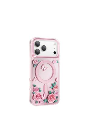 Apple iPhone 17 Pro Max Roseland Pembe Magsafe Uyumlu Telefon Kılıfı Pembe