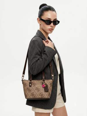 Guess Leona Logo Mini Kahverengi Kadın Çanta VLT-406 Acı Kahve