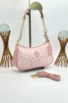 Coach Teri Signature Pembe Omuz Çantası VLT-417 Pembe