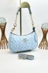 Coach Teri Signature Mavi Omuz Çantası VLT-418 Bebe Mavisi