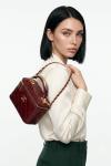 Chanel Vanity Case Aynalı Orta Boy Bordo Omuz Çantası VLT-421 Bordo