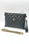 Chanel Beauté VIP Gift Kapitone Siyah Portföy ve Omuz Çantası VLT-446 Siyah