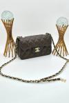 Chanel Pre-Owned Classic Flap Acı Kahve Kapitone Deri Kadın Omuz Çantası VLT-455 Acı Kahve