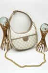 Gucci Ophidia Small GG Supreme Yarım Ay Kadın Omuz Çantası VLT-467 Krem
