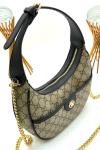 Gucci Ophidia Small GG Kahverengi Supreme Yarım Ay Kadın Omuz Çantası VLT-468 Kahverengi