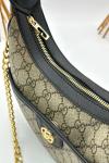 Gucci Ophidia Small GG Kahverengi Supreme Yarım Ay Kadın Omuz Çantası VLT-468 Kahverengi