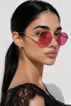Miu Miu Pembe Cam Gold Çerçeve İthal Kadın Gözlük G4617-VLL Pembe