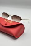  Fendi First Crystal Oval FE4075US Kahverengi Kadın Gözlük G4654-ILY Kahverengi