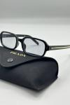 Prada PR A02V Siyah Şeffaf Cam Unisex Gözlük G4671-ILY Siyah