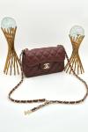 Chanel Pre-Owned Classic Flap Bordo Kapitone Deri Kadın Omuz Çantası VLT-471 Bordo