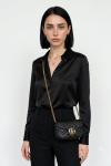 Gucci GG Siyah Marmont Matelasse Mini Omuz Çantası VLT-477 Siyah