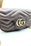 Gucci GG Acı Kahve Marmont Matelasse Mini Omuz Çantası VLT-480 Kahverengi