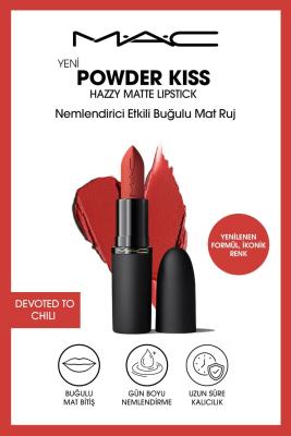 Mac Powder Kiss Hazy Matte Lipstick Nemlendirici Etkili Buğulu Mat Ruj - Devoted To Chili Diğer