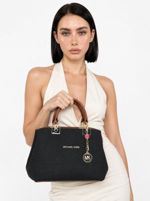 Michael Kors Taba Dokuma Kumaş Tasarım Kadın Kol Çantası VLT-495 Taba