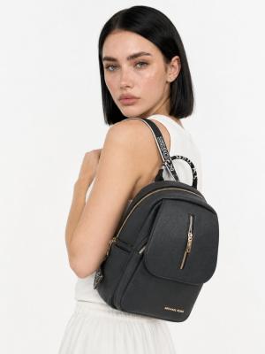 Michael Kors Kadın MK Logolu Siyah Taba Sırt Çantası VLT-500 Siyah