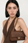 Chanel Pre-Owned Classic Flap Taba Deri Kadın Omuz Çantası VLT-502 Taba
