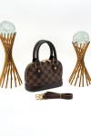 Louis Vuitton Mini Alma Bag (Çift Kulplu ve Çapraz Askılı) VLT-508 Siyah Kahverengi