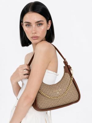Michael Kors Model Wilma Taba Desenli Kadın Omuz Çantası VLT-517 Taba