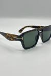 Tom Ford Redford FT1153 Leopar Yeşil Cam Unisex Gözlük G4739-CN Leopar
