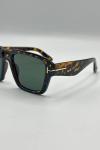 Tom Ford Redford FT1153 Leopar Yeşil Cam Unisex Gözlük G4739-CN Leopar
